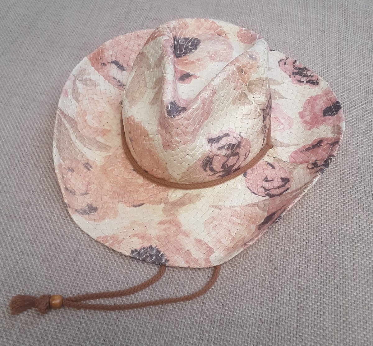 Floral Patterned Cowboy Hat Rockmount Red & Green Floral Print Straw Western Hat main image 4