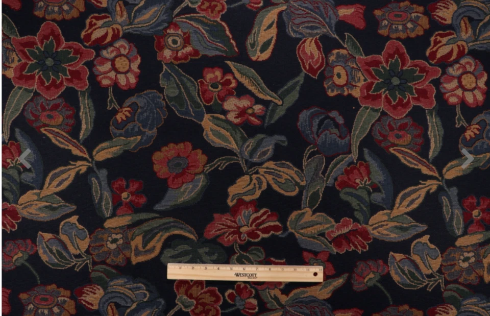 Scalamandré  Tapestry Upholstery Fabric, Multi/Blue, Floral Pattern, 6 1/2 Yds - Image 2 of 2