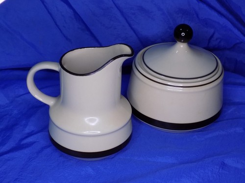 FREEZER TO OVEN STONEWARE Creamer & Sugar Bowl Vintage Made in Japan - Picture 2 of 8