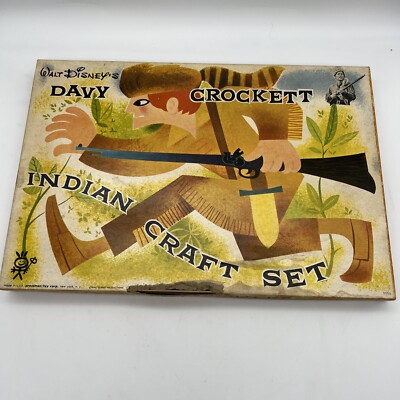 Walt Disney Davy Crockett Indian Craft Set In Box Pressman Toy Corp Complete