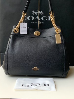 coach edie shoulder bag black