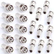 20pcs Twist on BNC Male RG59 cable Connector Adapter for CCTV security cameras