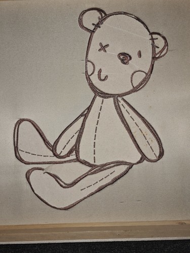 Childrens Room Teddy Bear Wall Canvas Brown & Creme - Picture 8 of 10