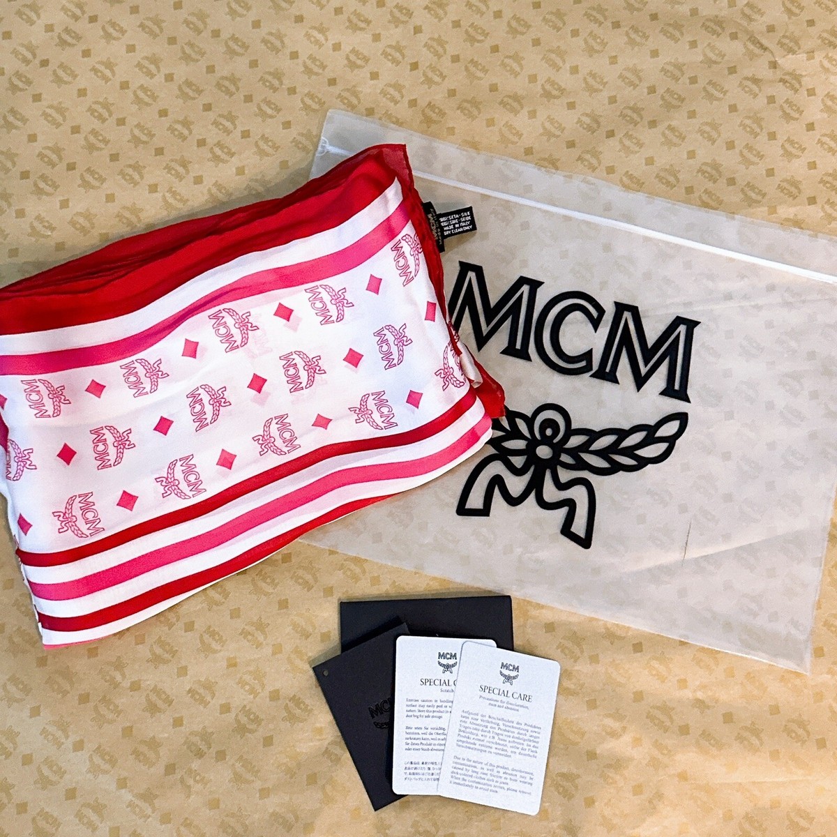 Mcm Monogram Silk 40”x45” Square Scarf/sugar Pink | eBay
