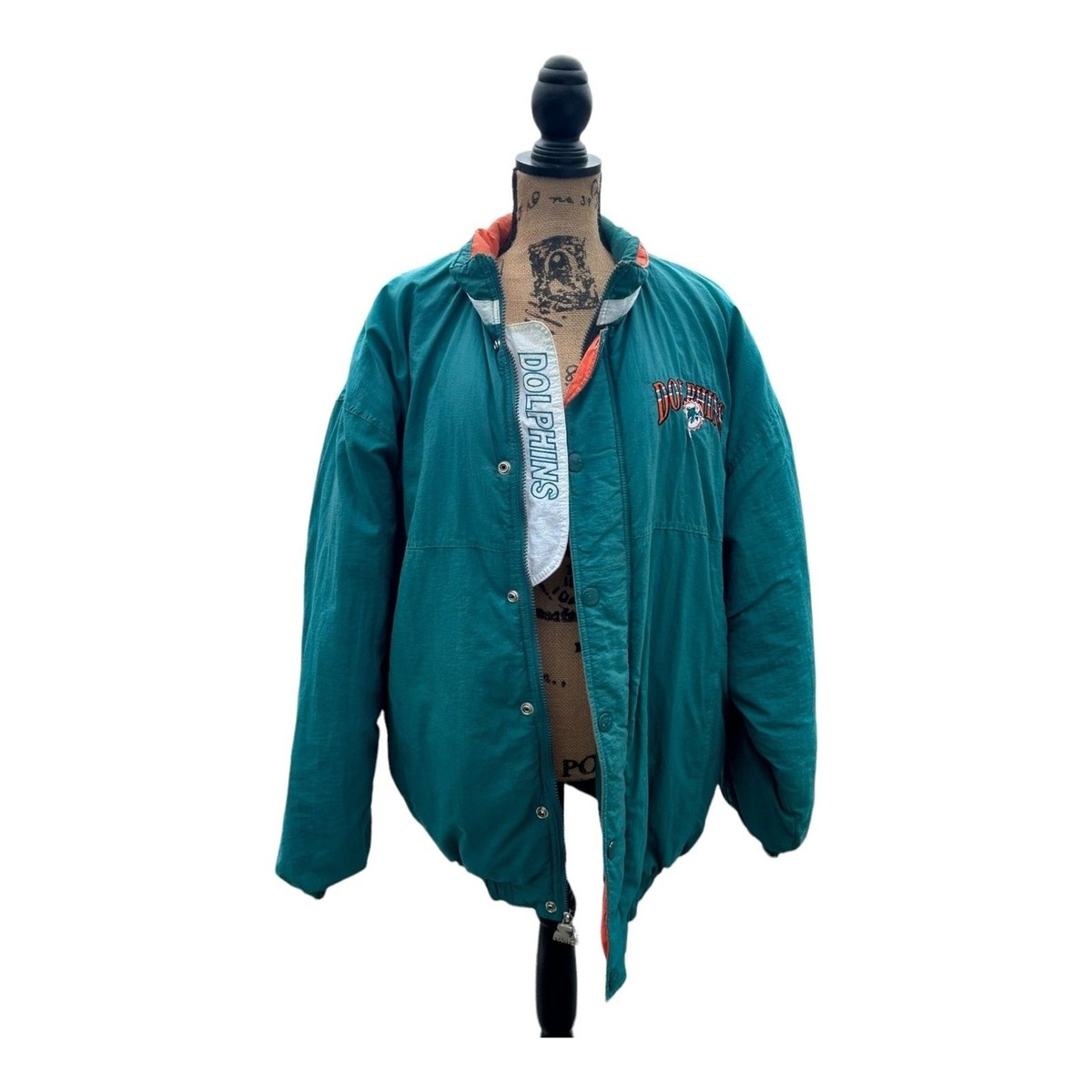 Vintage Miami Dolphin's Starter Jacket Coat Size Large NFL