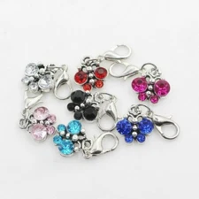 Charm Clip-on Butterfly Rhinestone Bracelet  Zipper Keychain Stitch Mark