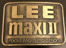 Vintage Lee Maxi II Brass Belt Buckle