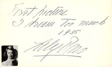 Lily Pons Signed Auto 3x5 Card Opera Singer & Actress