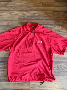red baseball pullover