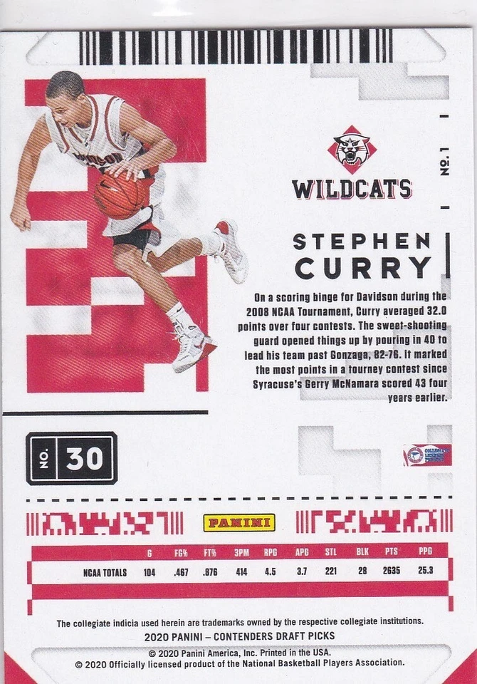 STEPHEN CURRY Basketball Draft Picks RARE $$ GAME TICKET GREEN EXPLOSION STEPH! - Image 2 of 2