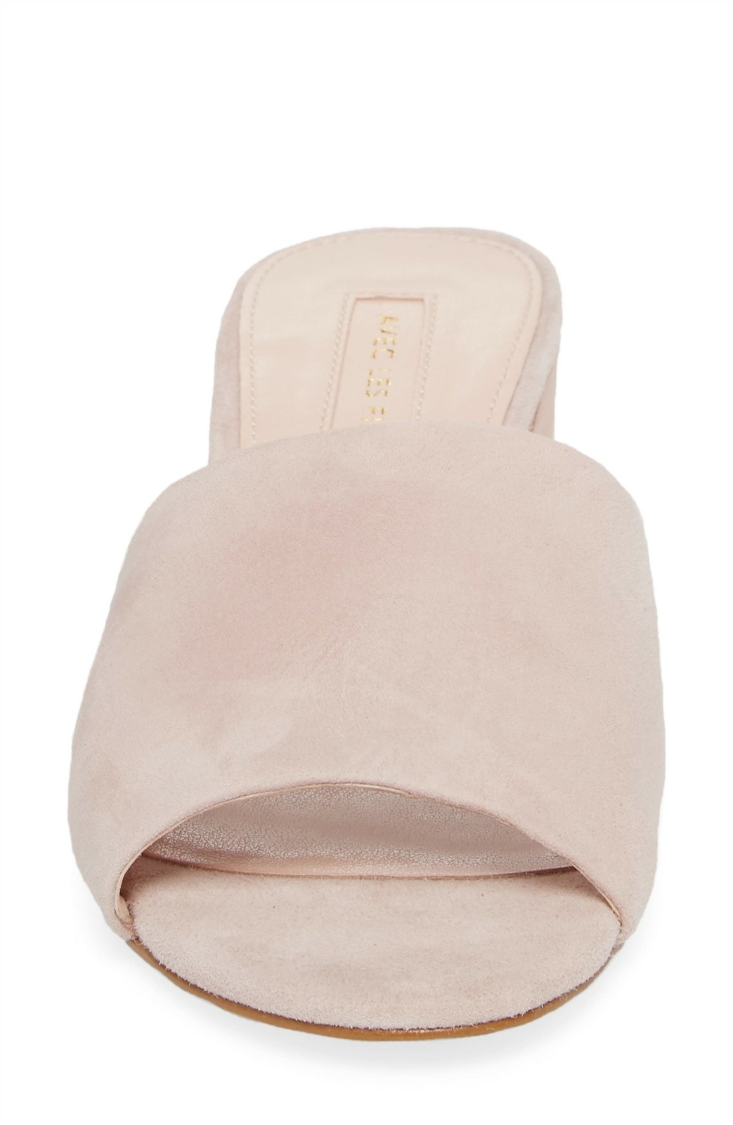 Avec Les Filles 254447 Womens Suede Block Heel Slide Sandals Pink Kid Size 7.5 image 2