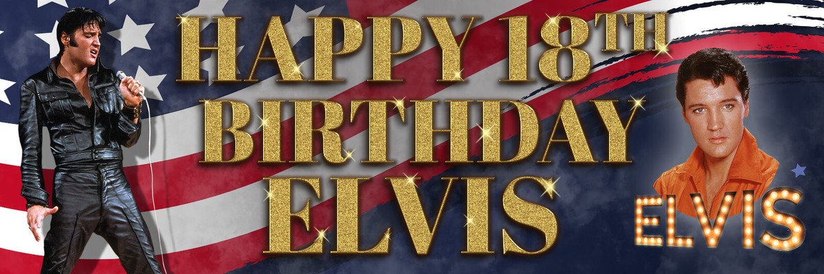 Personalisierte Elvis Presley Geburtstag Wimpel Girlande