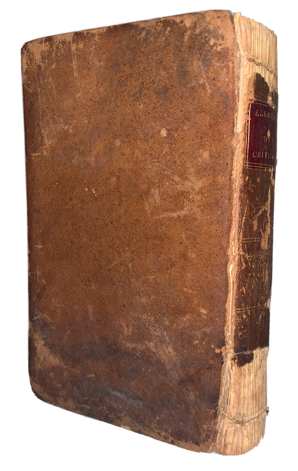1796, 1st AMERERICAN EDITION, ELEMENTS OF CRITICISM, HENRY HOME KANES, LEATHER - Image 2 of 4