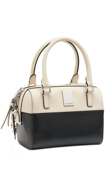 calvin klein black leather handbag