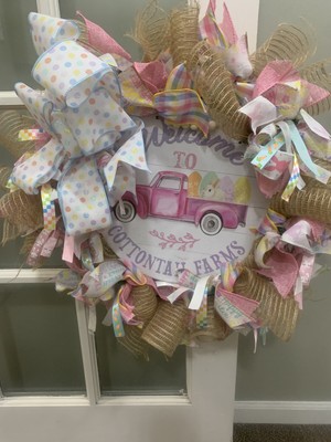 Elegant Easter Wreath, Spring Floral Decor for front door