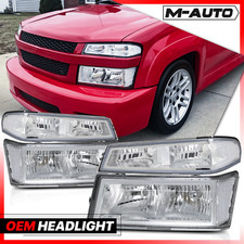 L+R Chrome/Clear Headlight+Bumper Lamp for 2004-2012 Chevy/GMC Colorado/Canyon
