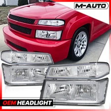 L+R Chrome/Clear Headlight+Bumper Lamp for 2004-2012 Chevy/GMC Colorado/Canyon
