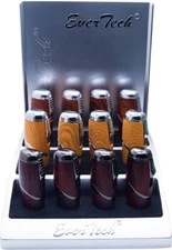 Wooden Finish Triple Jet Torch Lighter Adjustable Flame W/ Cigar Puncher Light