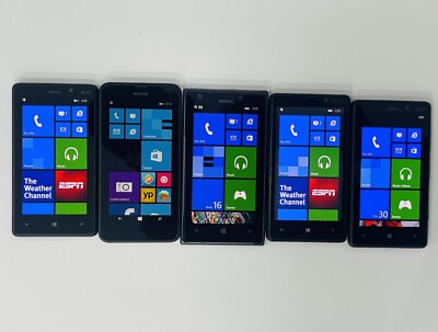 Lot #215 Nokia Lumia 925, Lumia 820, Lumia 635 5pc Power On AS IS NO RETURN(R14)