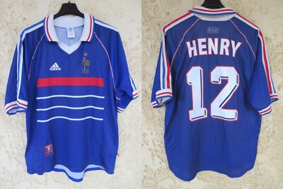 FIFA WORLD CUP FRANCE '98 シャツ 12 HENRY Henry #12 France 1998-99 Home Shirt World Cup Final Matchday