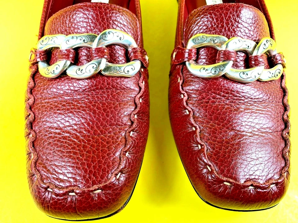 Mocasines planos Brighton Klee rojos sin cordones de cuero 8M hechos en Brasil Foto 3 de 4