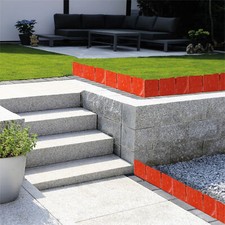Home Garden Landscape Wall Edging Brick Effect Garden Edge Fence 10 Pack Red