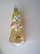 Austria Handblown Angel W/ Trumpet Plastic Cap Rare Antique GUC