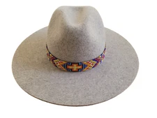 Western Seed Beaded Hat Band Fit Cowboy Hatband Multi Color With Cross Hat Band