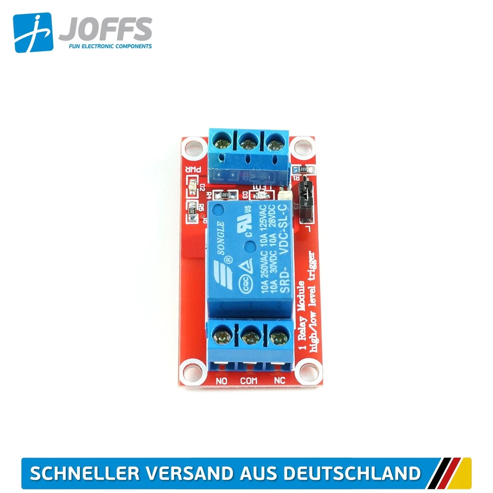 1-Kanal 12V Relais Modul mit Optokoppler (1Ch Relay Module High/Low Trigger) - Bild 3 von 4