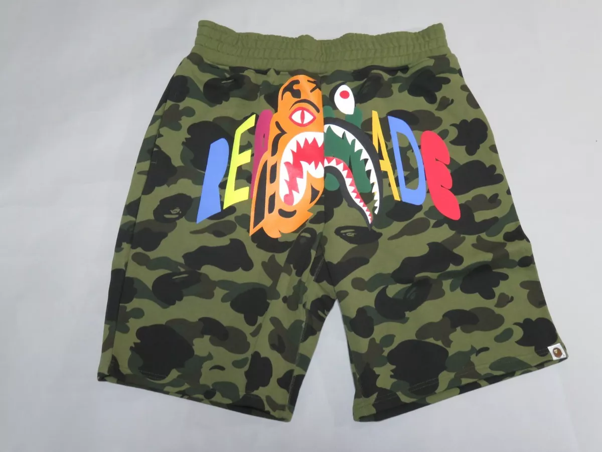 27710 bape readymade tiger shark wide sweat shorts L