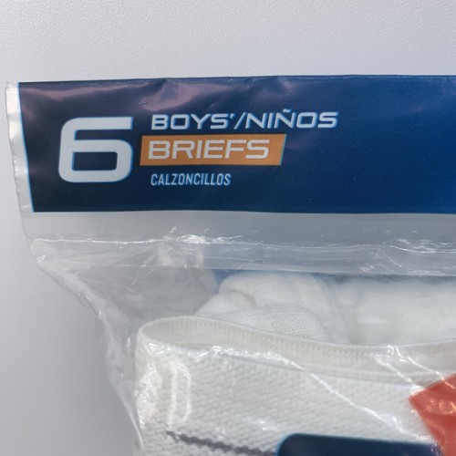 Hanes Boys Tagless Briefs 6 Pack Cool Comfort Underwear SIZE MEDIUM 10-12 White - Picture 3 of 6