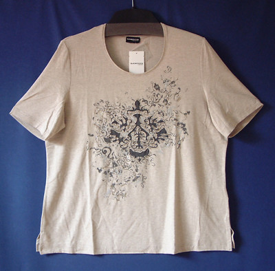 SAMOON Shirt Gerry Weber Viskose Stretch Damenshirt beige NEU Damen Größe Gr.46