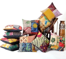 Set of Sofa decorative Cushion Covers Indian Kantha Throw Pillow Covers