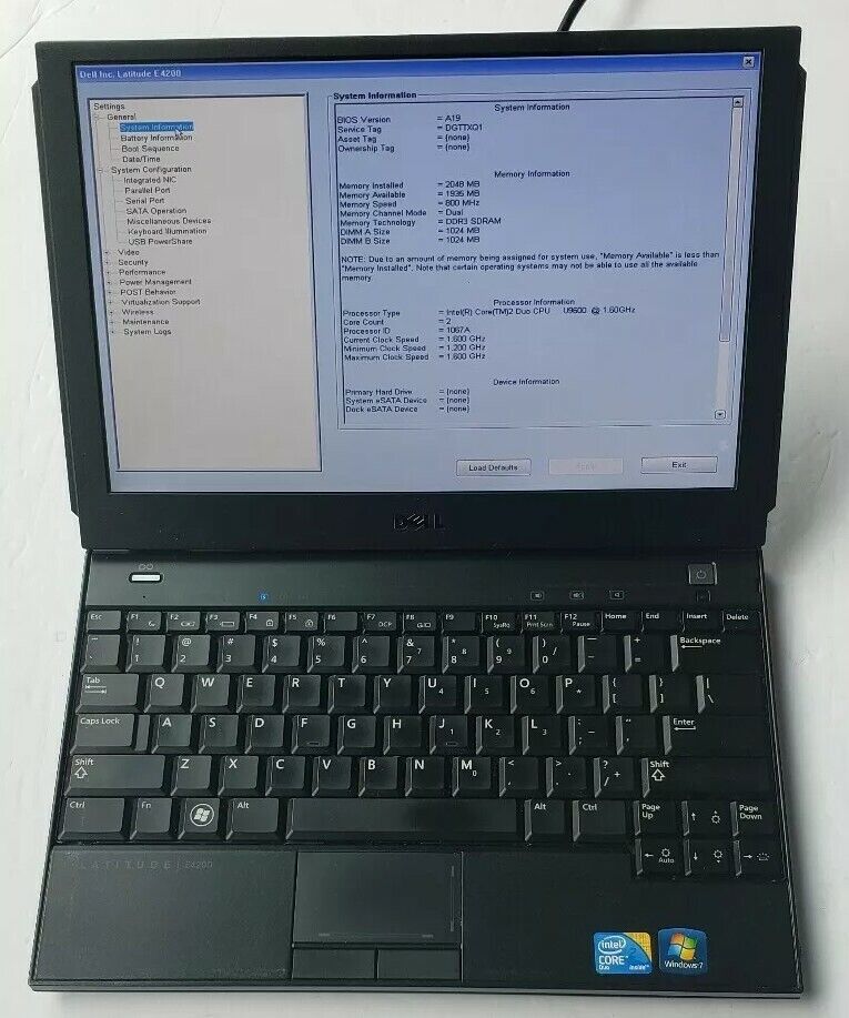 Dell Latitude E4200 Core 2 DUO 1.60Ghz 2GB RAM 0GB HDD wifi Dell Latitude E4200 Core 2 DUO 1.60Ghz 2GB RAM 0GB HDD wifi