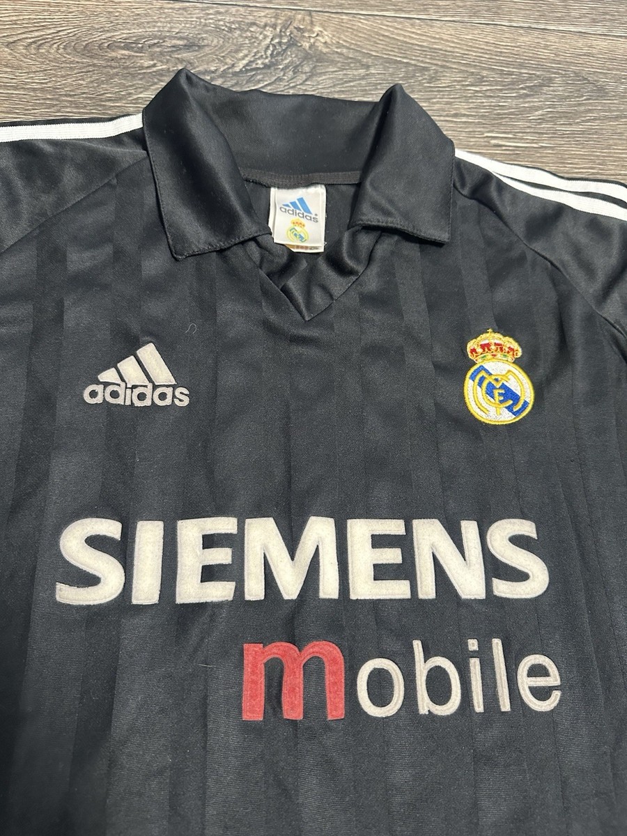 vintage adidas real madrid siemens mobile 2002-2003 away zidane