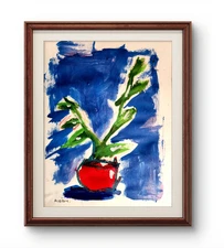 Original Art Plant 3 14x11 Abstract Expressionist Painting On Paper