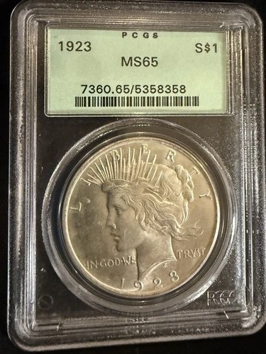 1923 Liberty Peace $1 Silver -MS 65- PCGS
