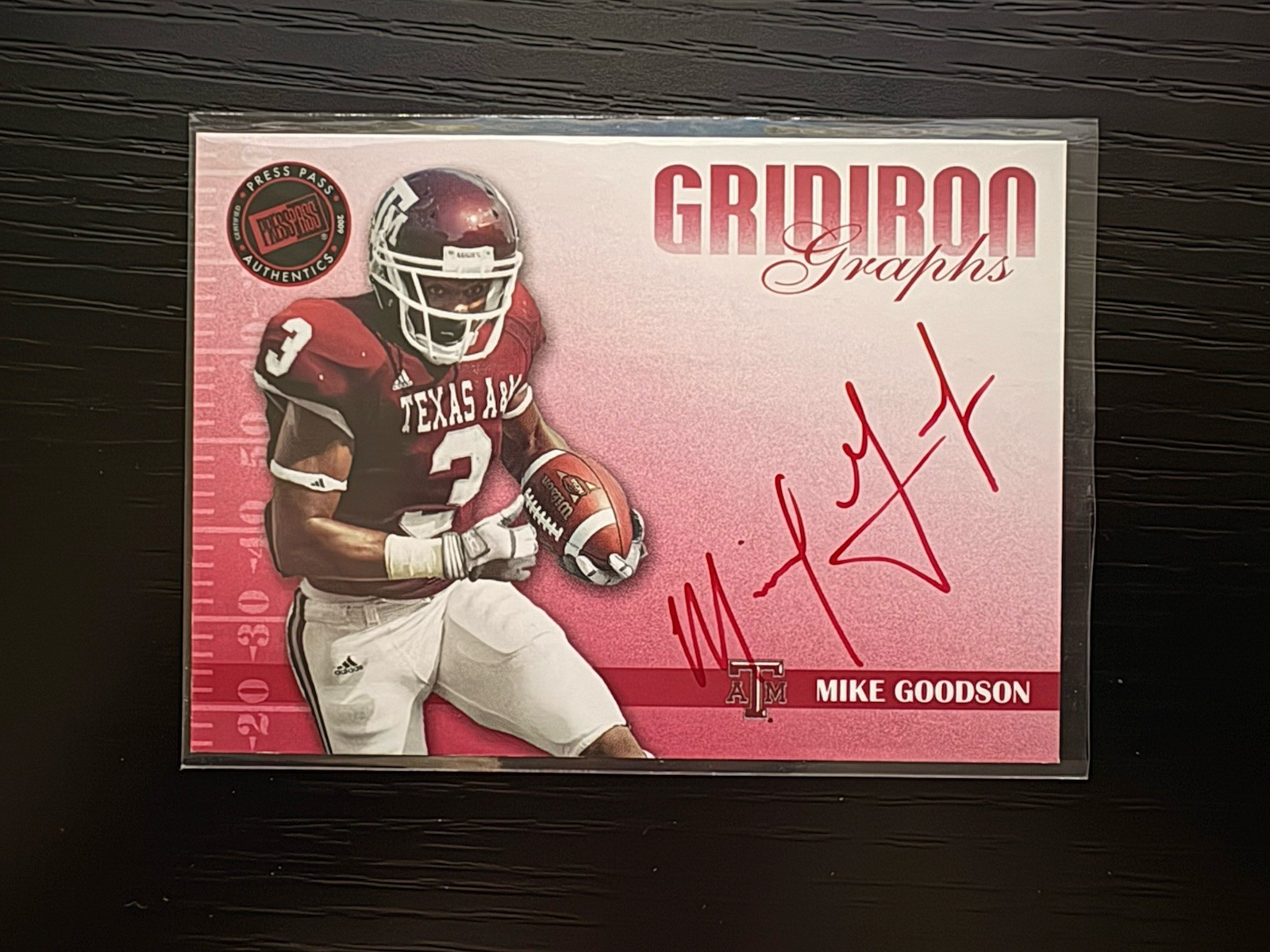 Mike Goodson Press Pass Se Gridiron Graphs Gold #GGMG Red