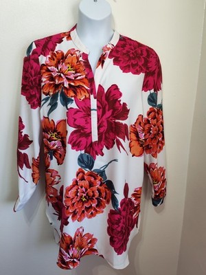 Soon white pink floral long blouse tunic top 20 new summer holiday matalan