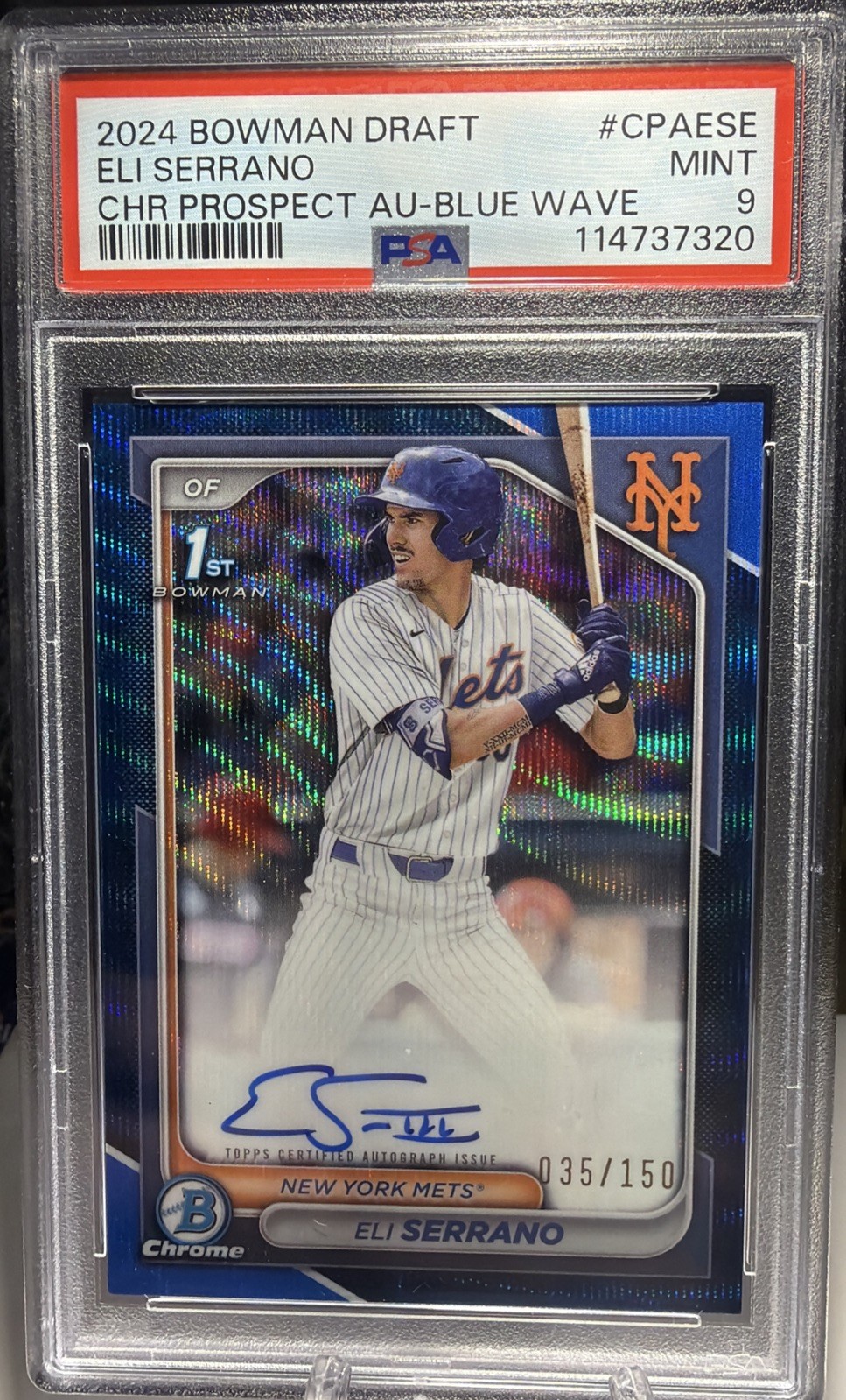 Eli Serrano 2024 Bowman Draft Chrome 1st Auto Blue Wave Refractor /150 #CPA-ESE