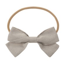 Newborn Baby Elastic Headband Sweet Linen Bow Knot Stretchy Hair Band Accessory