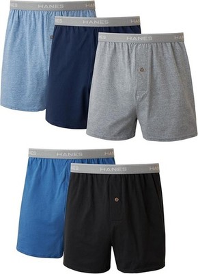 Hanes Men's Knit Boxer Shorts 2 or 5pk - Black/Gray