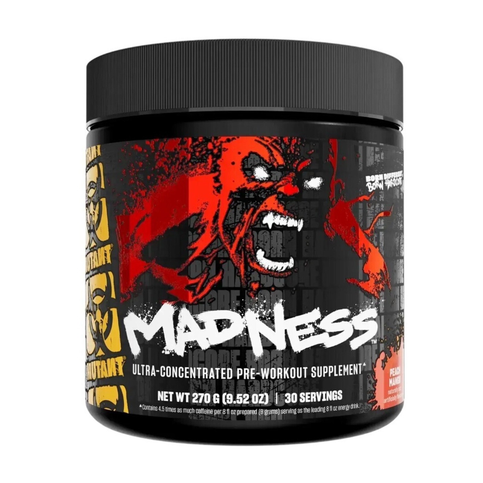 MUTANT MADNESS PRE-WORKOUT CAFFEINE ENERGY PUMP POWDER 270G PEACH MANGO
