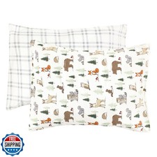 Hudson Baby Unisex Baby and Toddler Cotton Toddler Pillow Case, Forest Animal