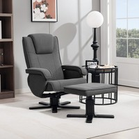 Homcom Relaxsessel Mit Hocker, Drehbarer Fernsehsessel Mit Liegefunktion