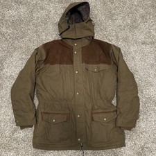 Vtg Woolrich Barn Coat Chore Jacket Blanket Lined Leather Trim Men’s XL USA Made