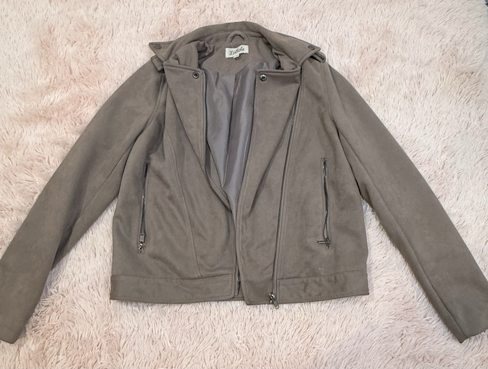 Listicle Suede Jacket Brown Small - image 6