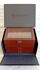 ANWBROAD 10 Slot Watch Box Holder for Men and Women-3-Tier Display Case-NEW!