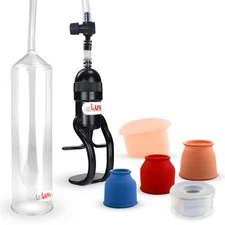 LeLuv Penis Pump EasyOp Zgrip with 3 Sizes, Clear Sleeve and Fleshy Donut