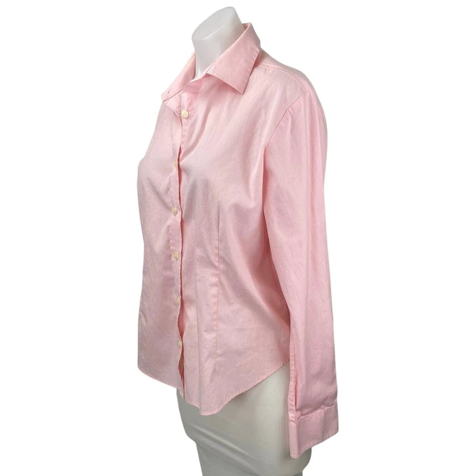Ultra Club Performance Pinpoint Womens Pink Long Sleeve Button Down Shirt Top L - Image 2 of 4